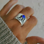 Ornate Blue Gemstone Statement Ring