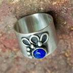 Ornate Blue Gemstone Statement Ring