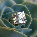 Textured Dragonfly Gemstone Ring