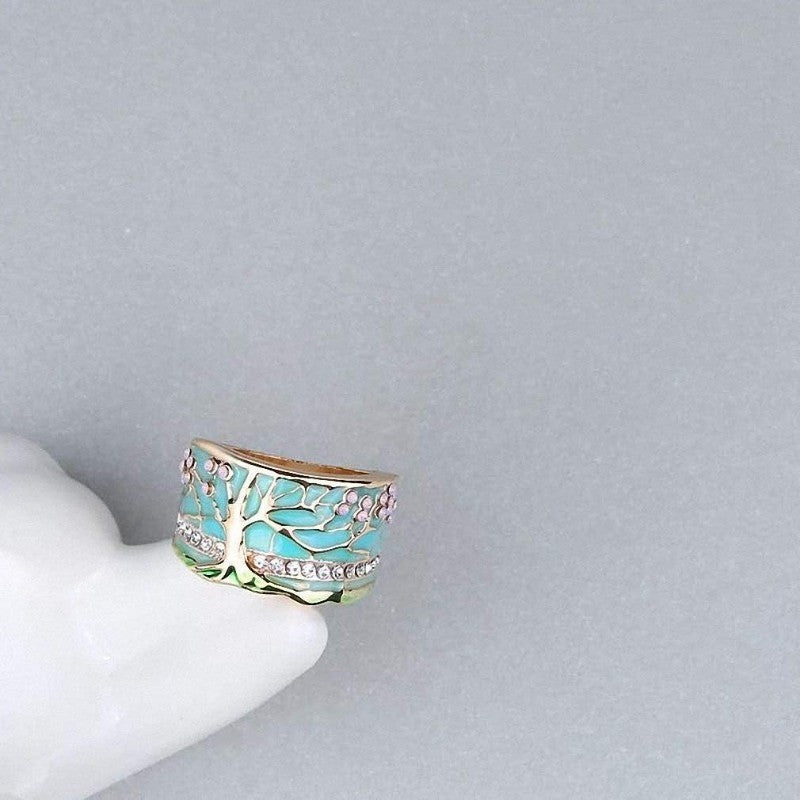 Turquoise Tree of Life Statement Ring