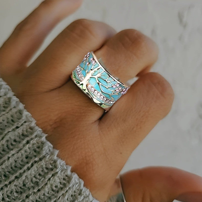 Turquoise Tree of Life Statement Ring
