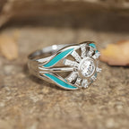 Turquoise Sunburst Statement Ring