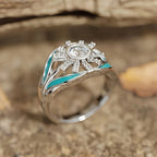 Turquoise Sunburst Statement Ring