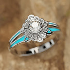 Turquoise Floral Statement Ring