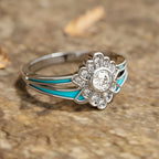 Turquoise Floral Statement Ring