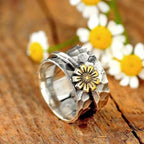 Textured Daisy Statement Ring