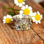 Textured Daisy Statement Ring