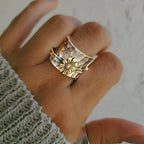 Textured Daisy Statement Ring