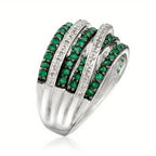Elegant Green Gemstone Stack Ring