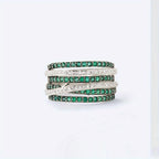 Elegant Green Gemstone Stack Ring