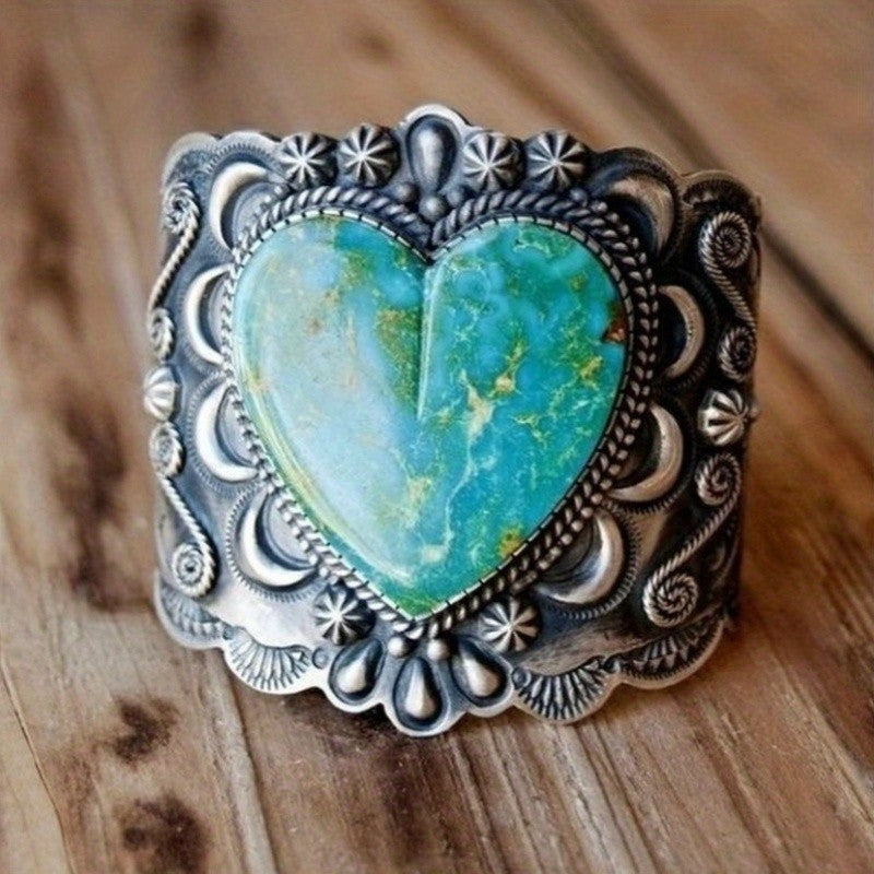 Ornate Turquoise Heart Ring
