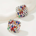 Colorful Mosaic Square Stud Earrings