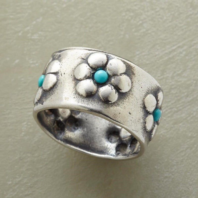 Boho Floral Turquoise Ring