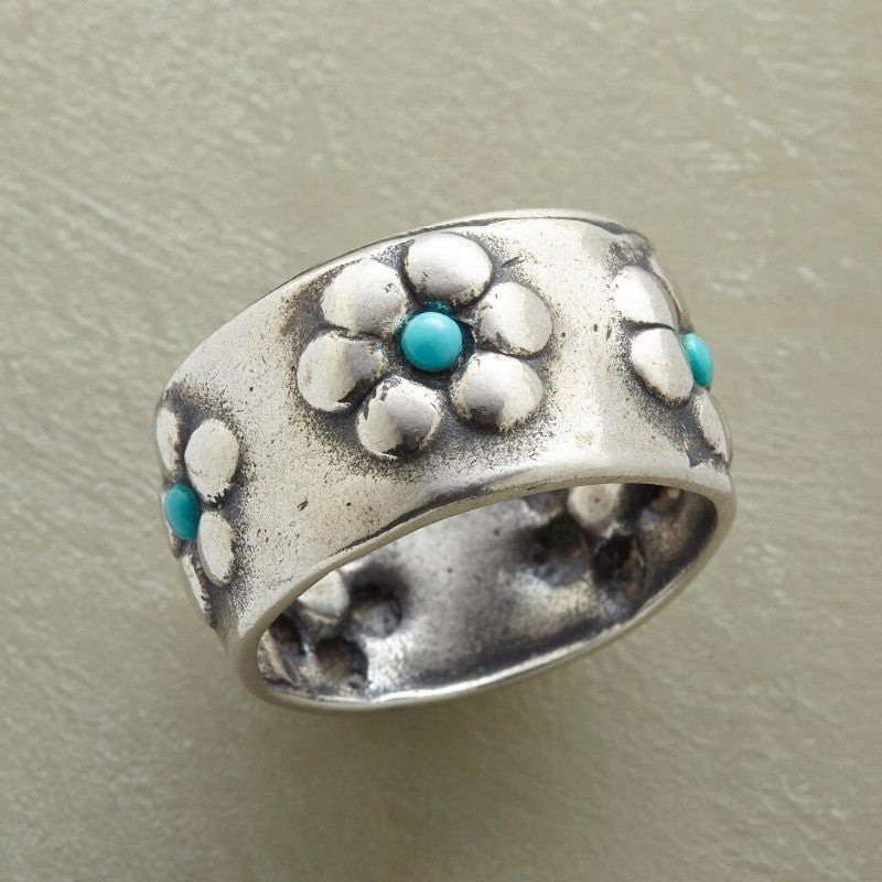 Boho Floral Turquoise Ring