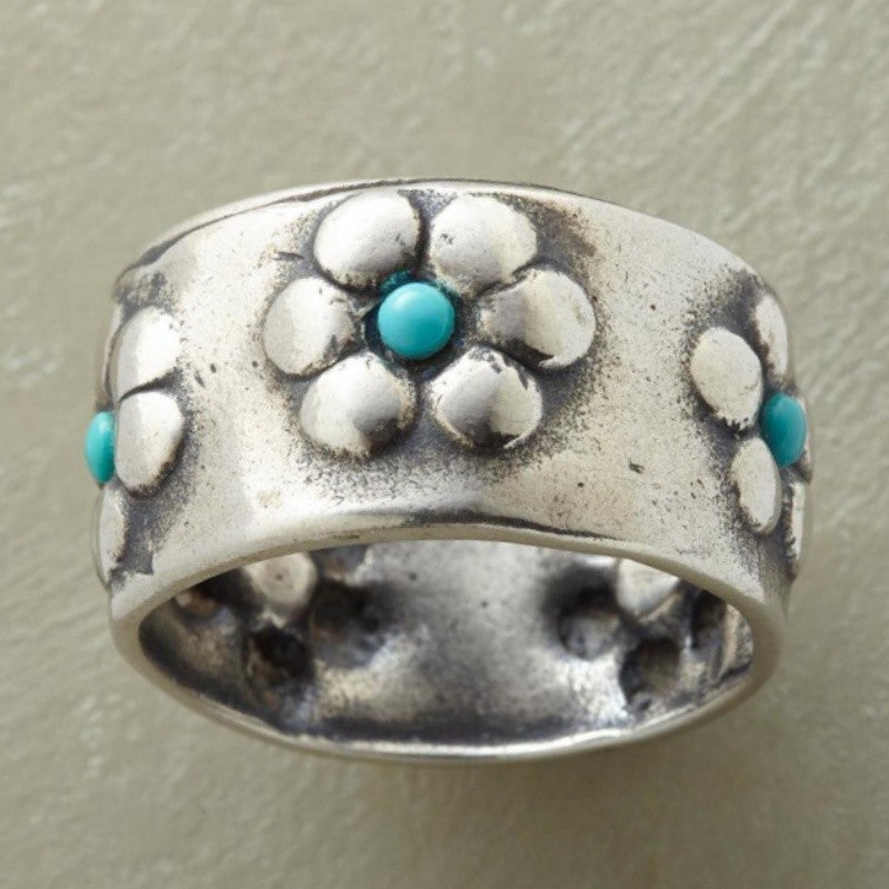 Boho Floral Turquoise Ring