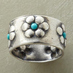 Boho Floral Turquoise Ring