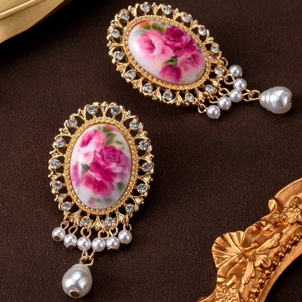 Vintage Floral Drop Earrings