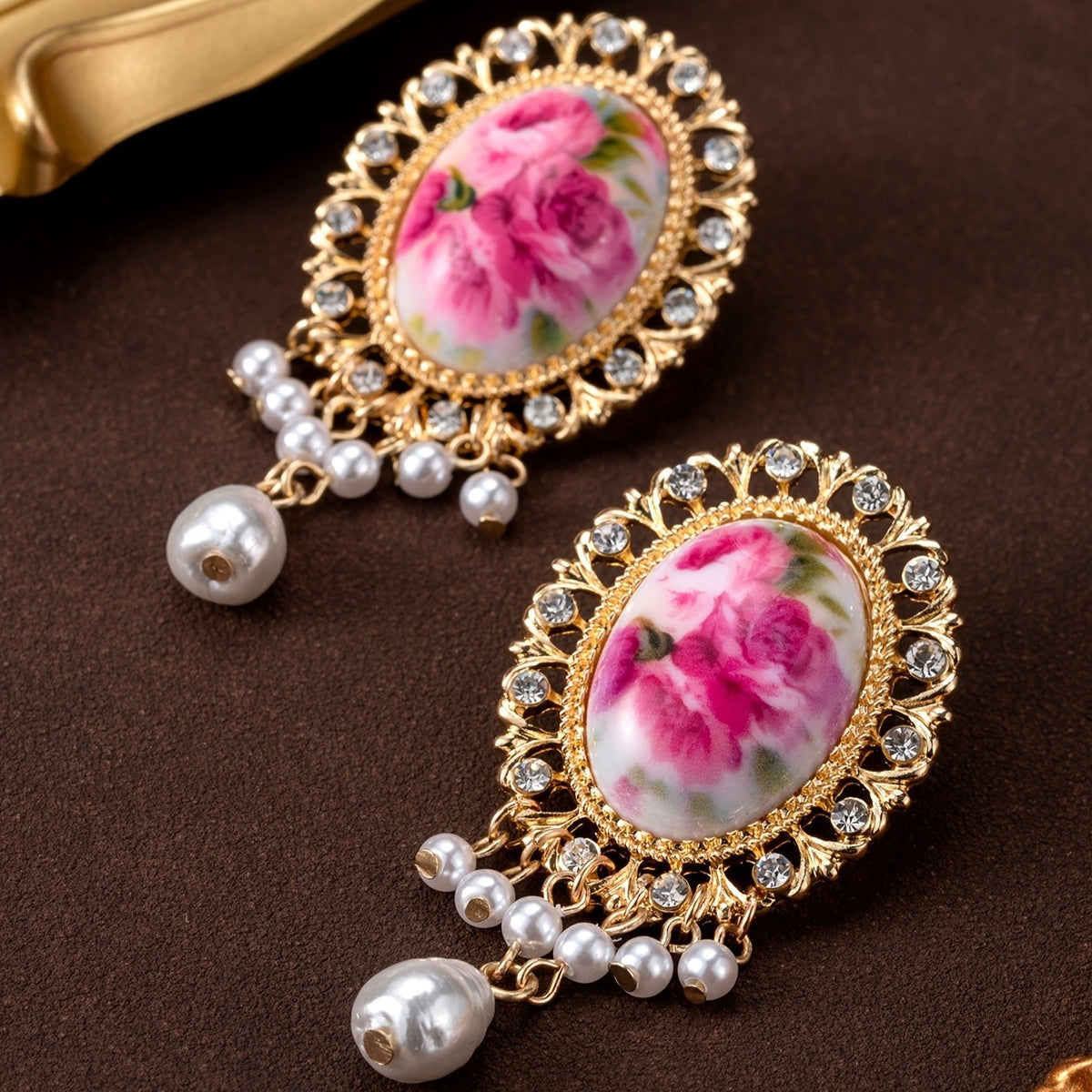 Vintage Floral Drop Earrings