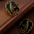 Regal Parrot Geometric Drop Earrings