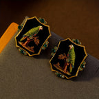 Regal Parrot Geometric Drop Earrings