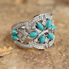 Boho Turquoise Vine Statement Ring