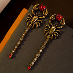 Bold Scorpion Heart Drop Earrings