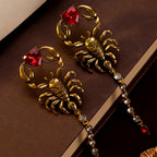 Bold Scorpion Heart Drop Earrings