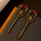 Bold Scorpion Heart Drop Earrings