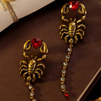 Bold Scorpion Heart Drop Earrings