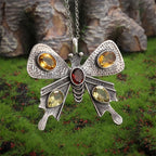 Elegant Gemstone Butterfly Necklace