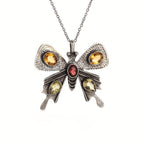 Elegant Gemstone Butterfly Necklace