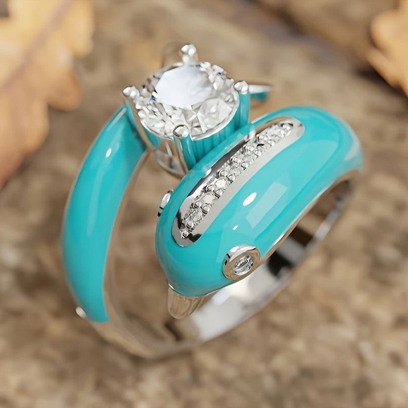 Whimsical Turquoise Dolphin Ring