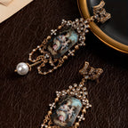 Elegant Portrait Pearl Drop Earrings