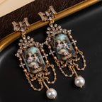 Elegant Portrait Pearl Drop Earrings