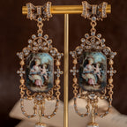 Elegant Portrait Pearl Drop Earrings