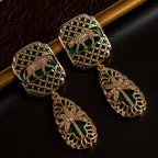Regal Leopard Geometric Drop Earrings