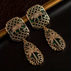 Regal Leopard Geometric Drop Earrings