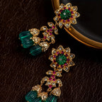 Regal Floral Glass Drop Earrings