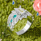 Geometric Turquoise Statement Ring