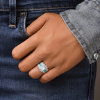Geometric Turquoise Statement Ring