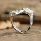 Turquoise Enamel Flower Ring