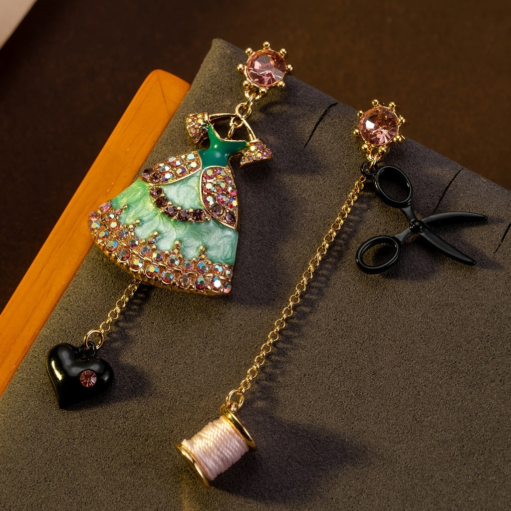 Whimsical Princess Dress Drop Earrings