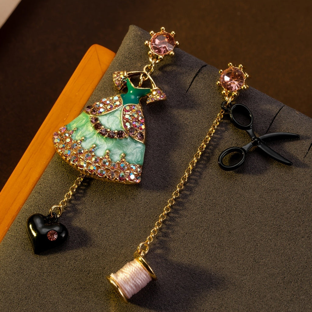 Whimsical Princess Dress Drop Earrings