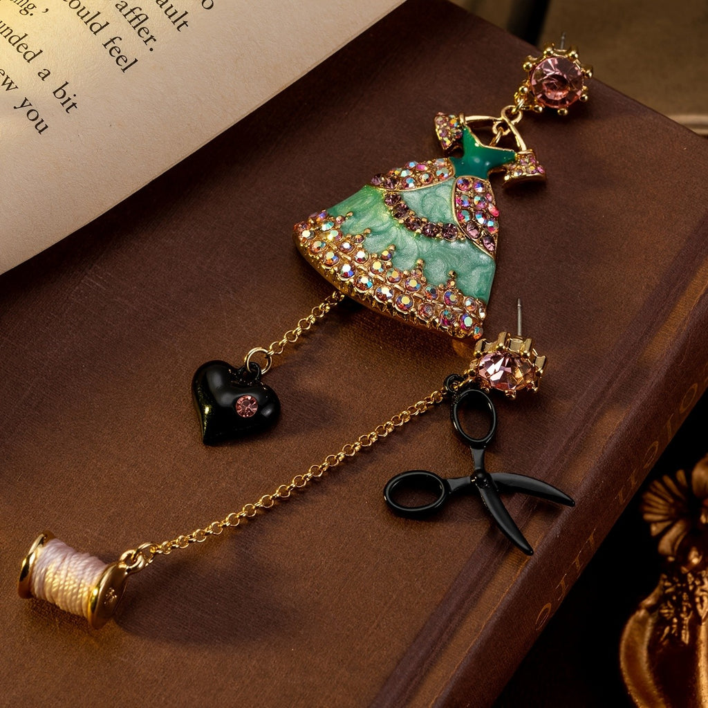Whimsical Princess Dress Drop Earrings