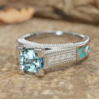 Elegant Square Blue Gemstone Ring