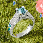 Elegant Square Blue Gemstone Ring