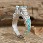 Elegant Square Blue Gemstone Ring