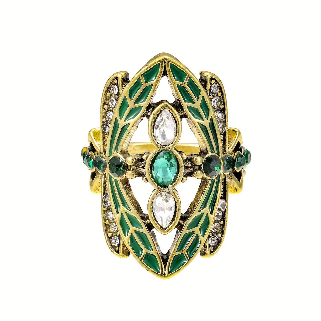 Boho Dragonfly Gemstone Statement Ring