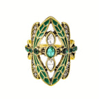 Boho Dragonfly Gemstone Statement Ring