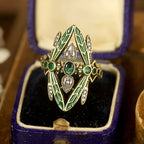Boho Dragonfly Gemstone Statement Ring